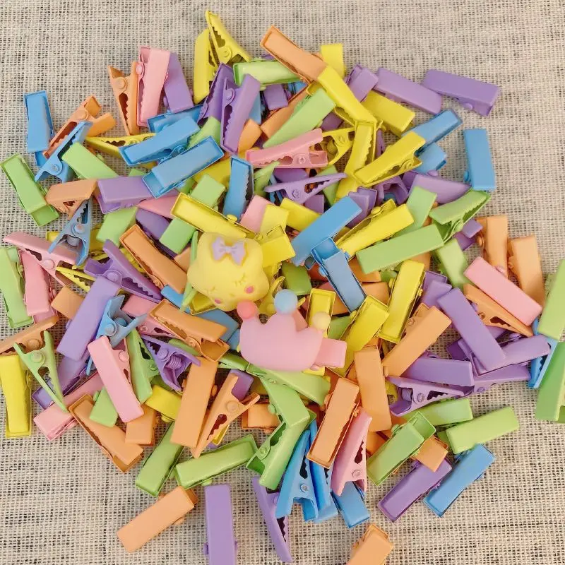 100Pcs/Lot DIY Handmade Children Hair Accessories Macaroon Color Hairpin Mini Square Pet Headdress Paint BB Clips Girls Headwear