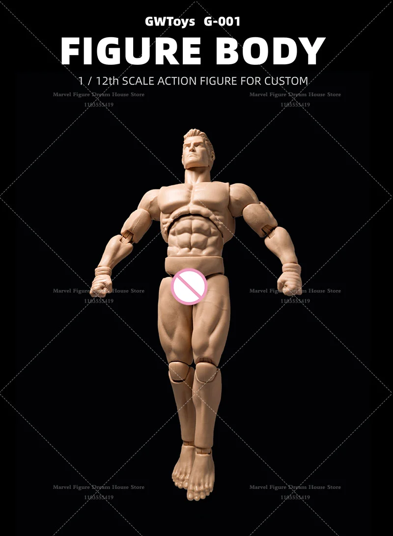 Na stanie GWToys G001 Model w skali 1/12 z realistycznym malowaniem, ruchome mięśnie, męskie ciało, pasuje do figurek akcji 6-calowych, kolekcja.