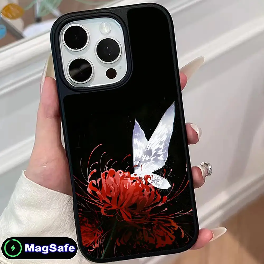 

Чехол для телефона Red Spider Lily Lycoris для iPhone 17 16 15 14 13 12 11 Air Pro Max Plus с поддержкой Magsafe, матовая поверхность, красочный, роскошный