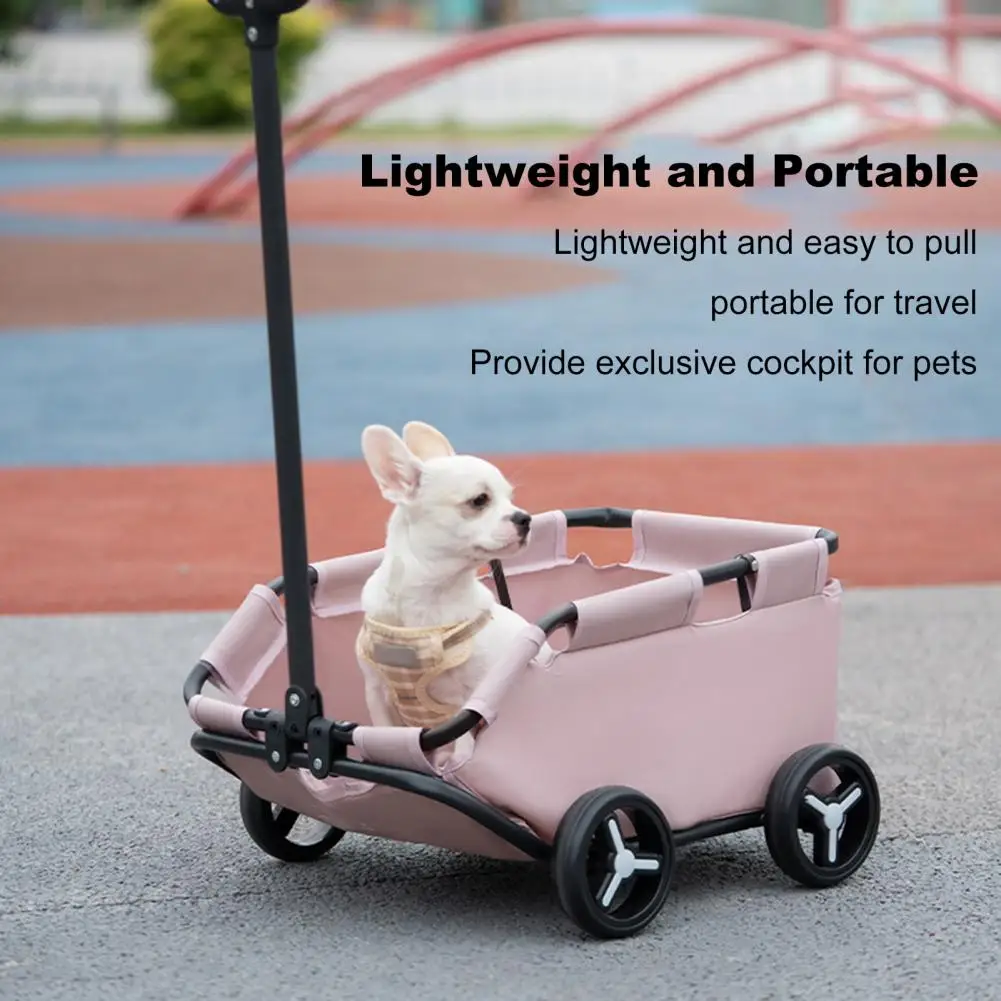 Dog Stroller Adjustable Front And Back Puppy Cat Carriage 360-degree Rotating Pull Rod Dogs Cats Carriers Pet Products For Home