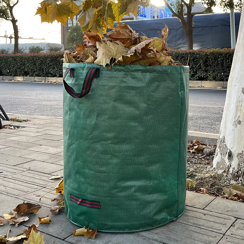 Gartenabfallsäcke, wiederverwendbare, strapazierfähige Gartenbeutel für die Reinigung von Rasen, Pool und Garten, PP-Abfallsäcke für Gartenabfälle, wiederverwendbar. – Detail 9