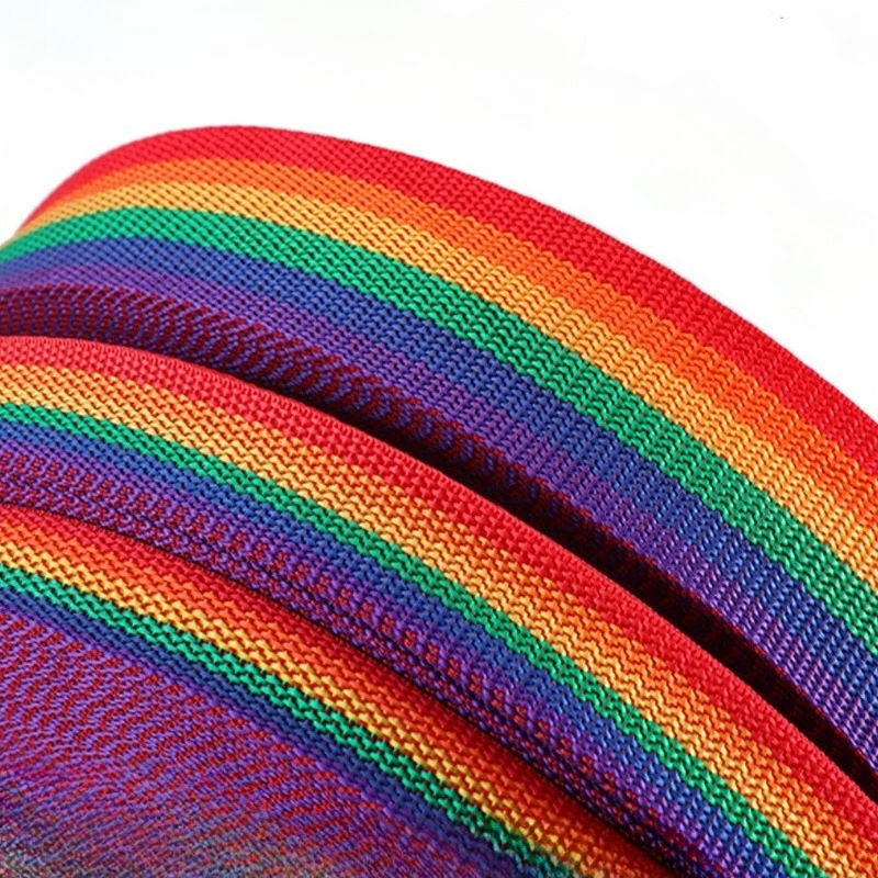 

Meetee 5/10M Rainbow PP Webbing for Bags Nylon Strap 20-50mm Decorative Ribbons Pet Collar Tape Sewing Belt Bias Binding Band