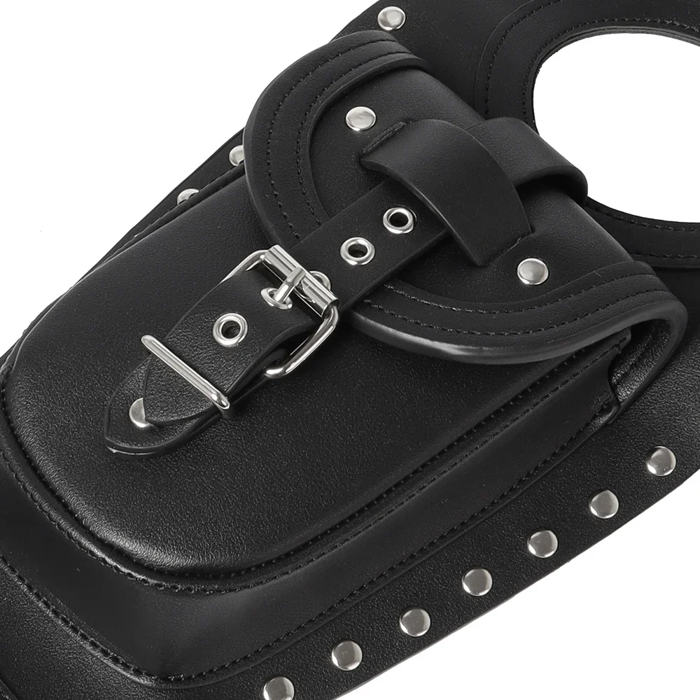 حقيبة خزان جلدية أمامية للدراجة النارية لـ Harley Sportster XL883 1200 ثمانية وأربعين وثمانية وسبعون مع تخزين أدوات الأزرار