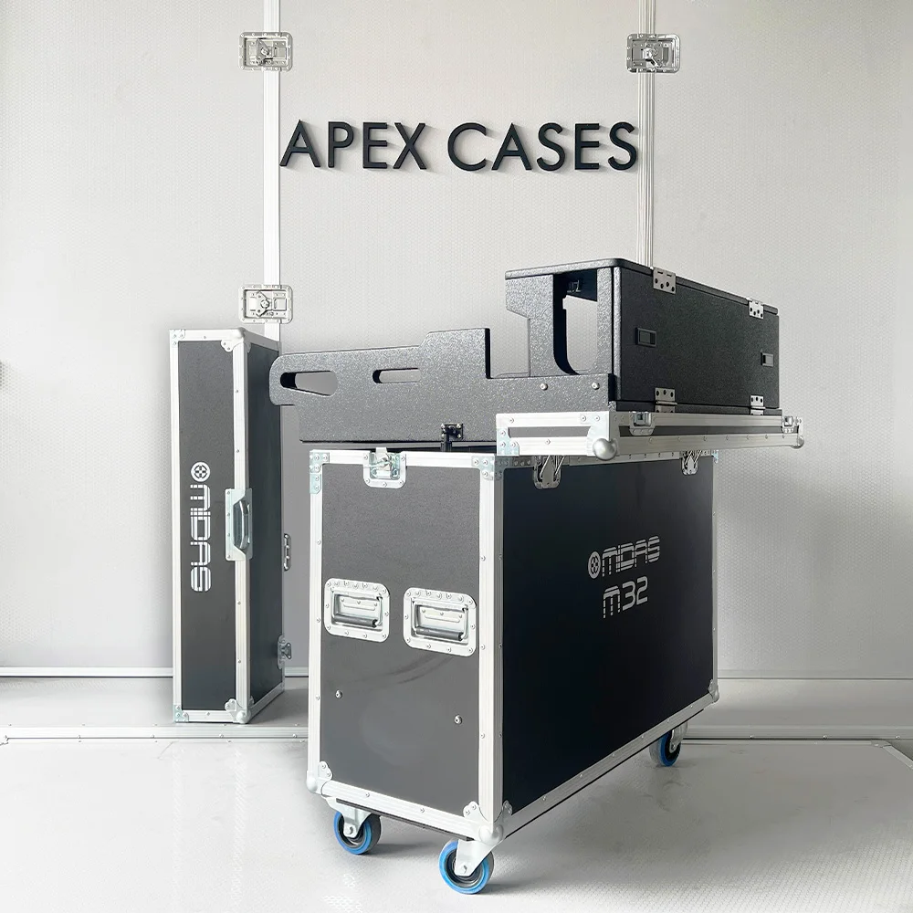 Mixer Flight Case, Honeycomb Laminate Hydraulic Flip Case for Midas M32, Console Controller Case, 4-inch Wheels Aviation Storage