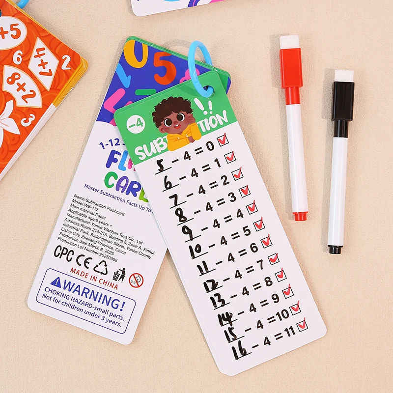 Cálculos matemáticos Montessori juguete de matemáticas principiantes practican la tarjeta de prueba de fracciones aritméticas herramientas de aprendizaje para la escuela primaria