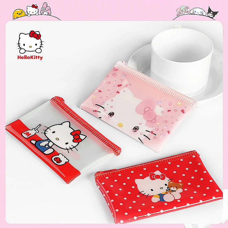 Sanrios Wallet Cute Anime Figures HelloKittys Jewelry Bag Multi-function Coin Storage Purse Bag Pouch Organizer Girls Gifts