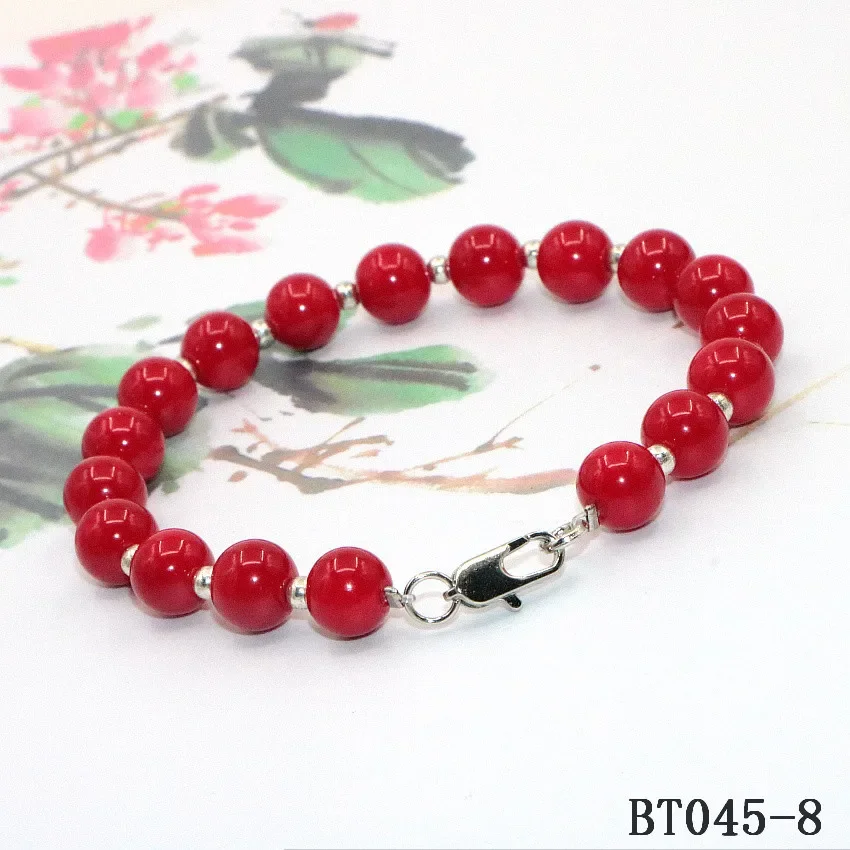 High Quality Red Coral Pearl Bracelet for Women Baby Lobster Clasp Accessories Girls Yoga Christmas Wedding Gift Jewelry Charm