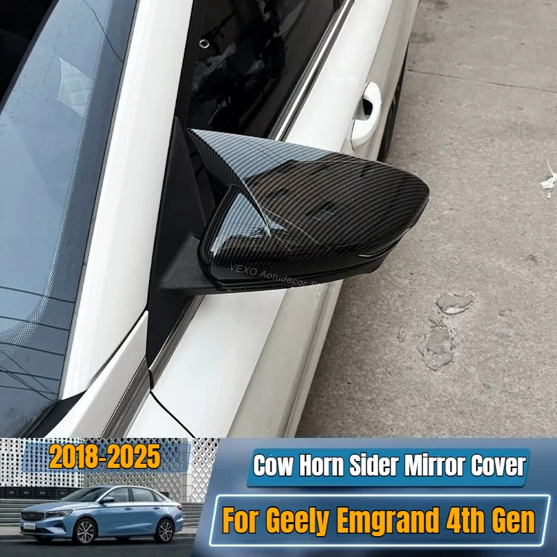 For Geely Emgrand 4th Gen 2018-2025 Rearview Side Mirror Cover Rear Window Triangle Louver Trim Exterior Decoration Accessories