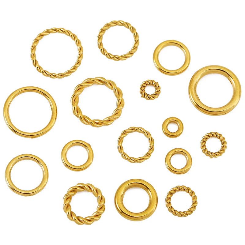 

50pcs Stainless Steel Twist Rope Circle Close Jump Ring for Jewelry Making 4/5/6/7/8/10 mm Jump Ring Connector Jewelry Supplies