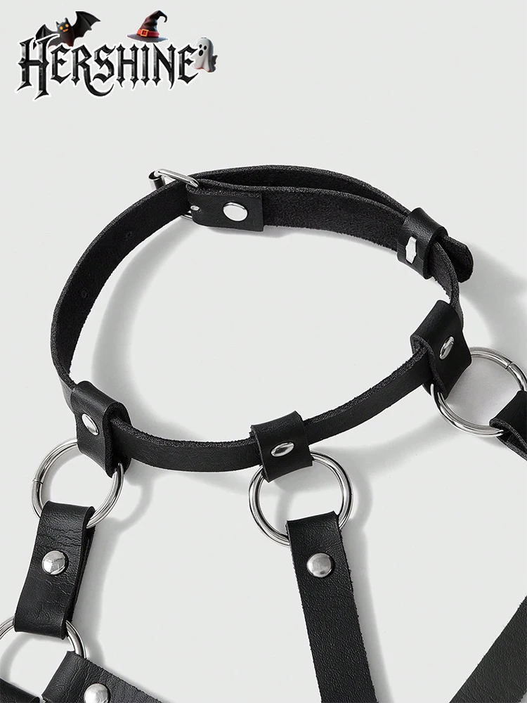 HERSHINE Set da 1 pezzo di decorazione a catena nera da donna, tracolla Y2K, gotico scuro, accessori per Halloween, accessori per il sesso da discoteca