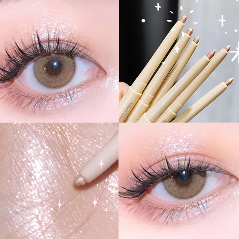 누에 누워 펜슬 갤럭시 글리터 아이섀도 펜, 오래 지속되는 방수 샤이니 아이 라이너 윤곽 펜 스틱 메이크업 