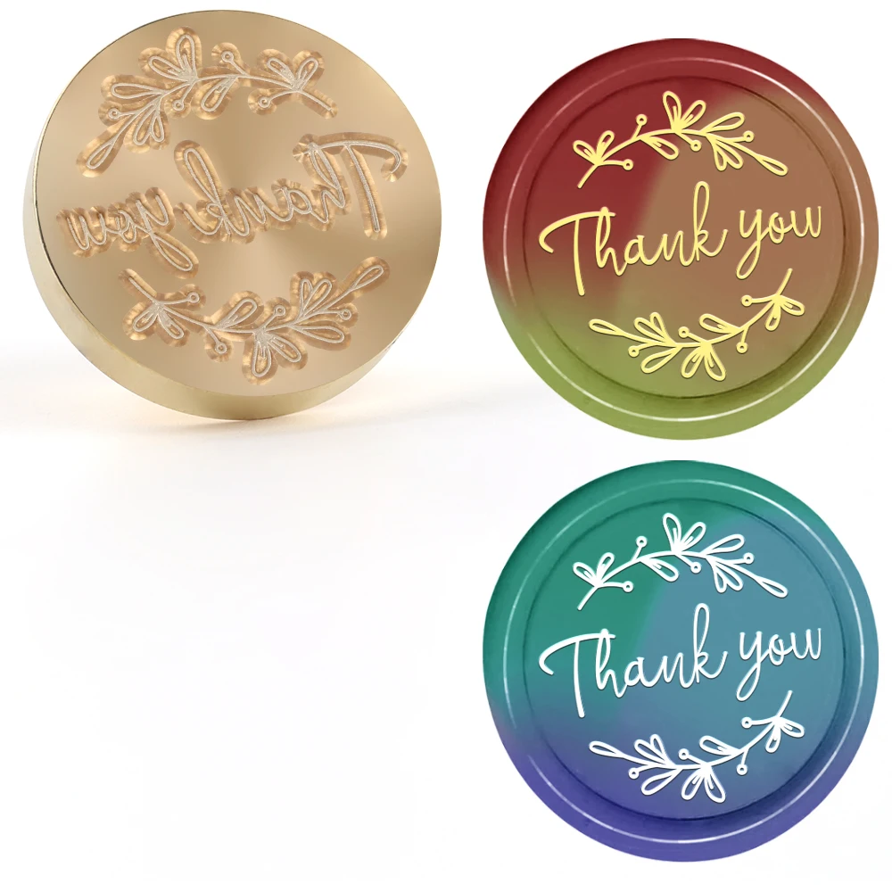 Thank You Word Wax Seal Stamp, Wax Seal Stamps Interchangeable Brass Stamp Heads for Decorating Gifts and Greeting Cards