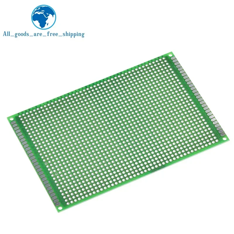 TZT  8x12cm 80x120 mm Double Side Prototype PCB Universal Printed Circuit Board Protoboard For Arduino