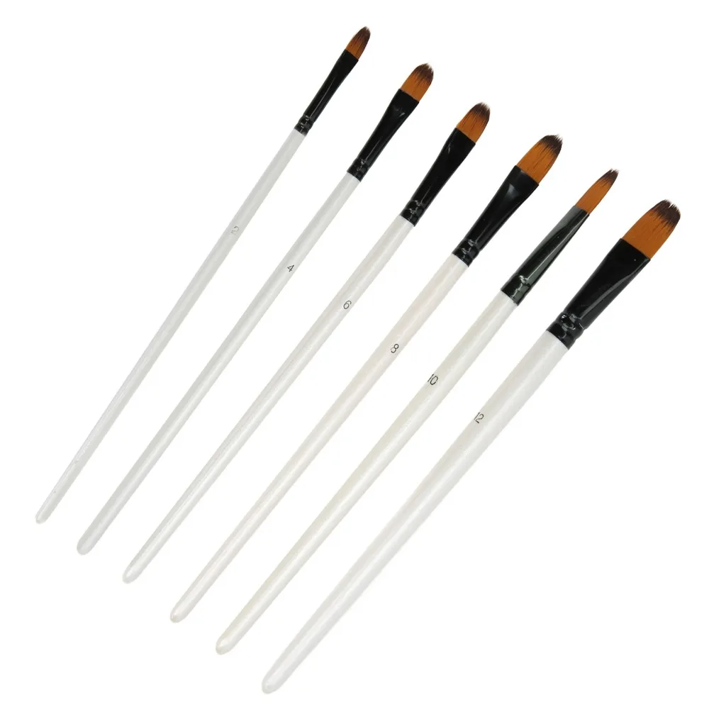 12pcs Artist Quality 6 Sizes Paint Brush Set Soft Bristles Hand Made Artist Paint Brushes Craft Painting Painting