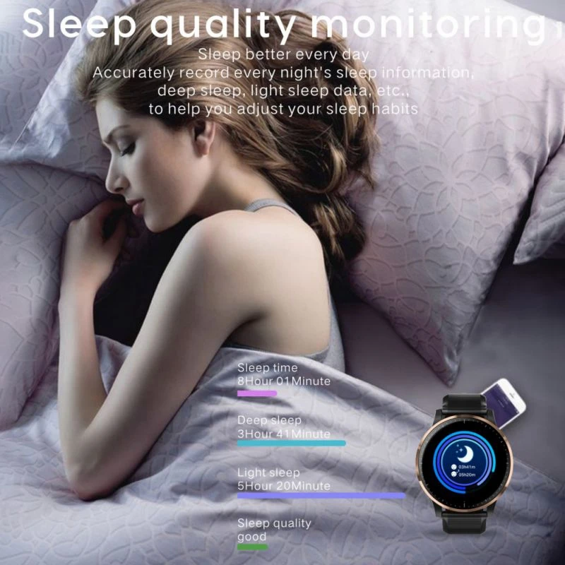 Smart Wristband Fitness Tracker Heart Rate Blood Pressure Sleep Quality Monitor Alarm Clock Waterproof Pedometer Smart Watch