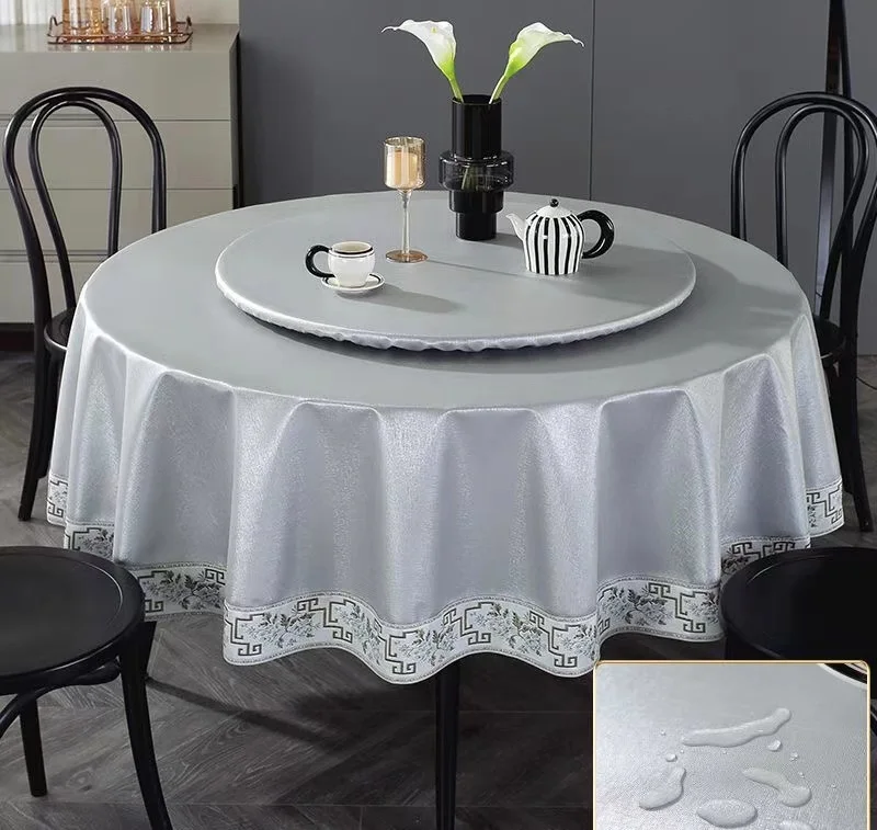 2024 new Chinese style round tablecloth oil-proof, wash-free and scalding-proof cloth for home use