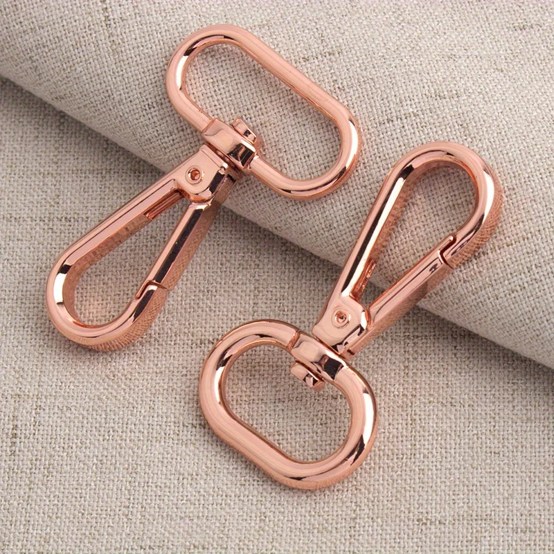 5PCS Crossbody Bag Wallet Rose Gold Rotating Lobster Carabiner Pet Belt Buckle Key Chain Metal Buckle DIY Oval Spring Hook