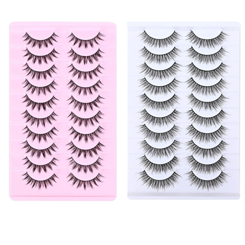 One-piece false lashes with hard tips naturally thick and dense COS makeup style - Little Devil Ideal for beginners