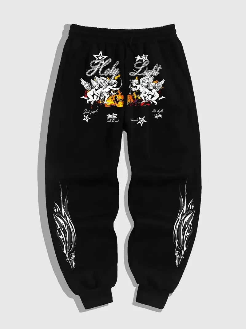 

The new men's trousers for Spring and Autumn 2025 are comfortable soft casual and featuring roller skating letter prints