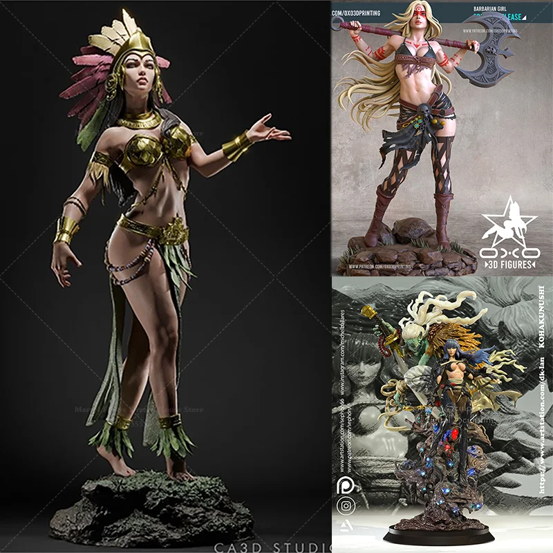 

1/24 1/18 Scale The Ghost Path The Knife Carrying Girl Aztec Mythology Goddess DIY Self-assembled GK 3D Resin Un-panited Doll