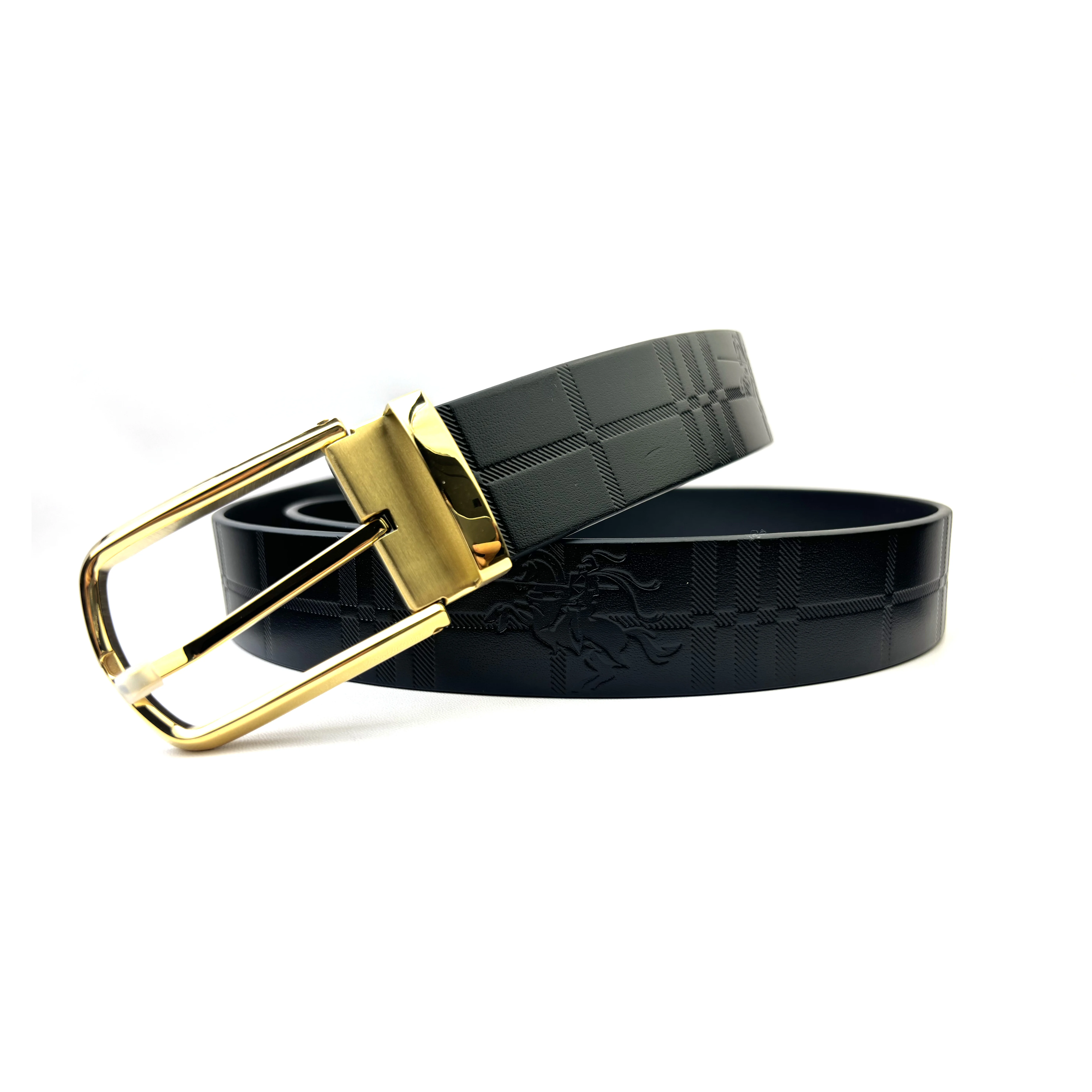 Men's high-end private custom belt with a width of 35mm. Unique stainless steel top layer cowhide belt from a renowned designer