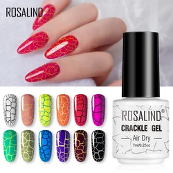 ROSALIND Crackle Gel Nail Polish Classic Color Base Of Nail Varnish Hybrid Manicure Set For UV Semi Permanent Base Top Coat