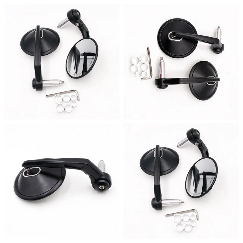 Motorcycle rearview mirror Circular refit CNC hand handle rearview mirror handlebar mirror