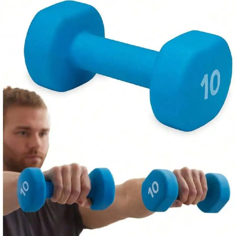 Dumbbell Hand Weight (Sold In Singles) - Neoprene Coated Exercise & Fitness Dumbbell For Home Gym Workouts And Strength Training
