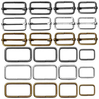 10pcs/lot Metal Slides Adjustable Rectangle D Ring Belt Ribbon Roller Pin Buckle For Backpacks Bag Cat Buckles DIY Accessories