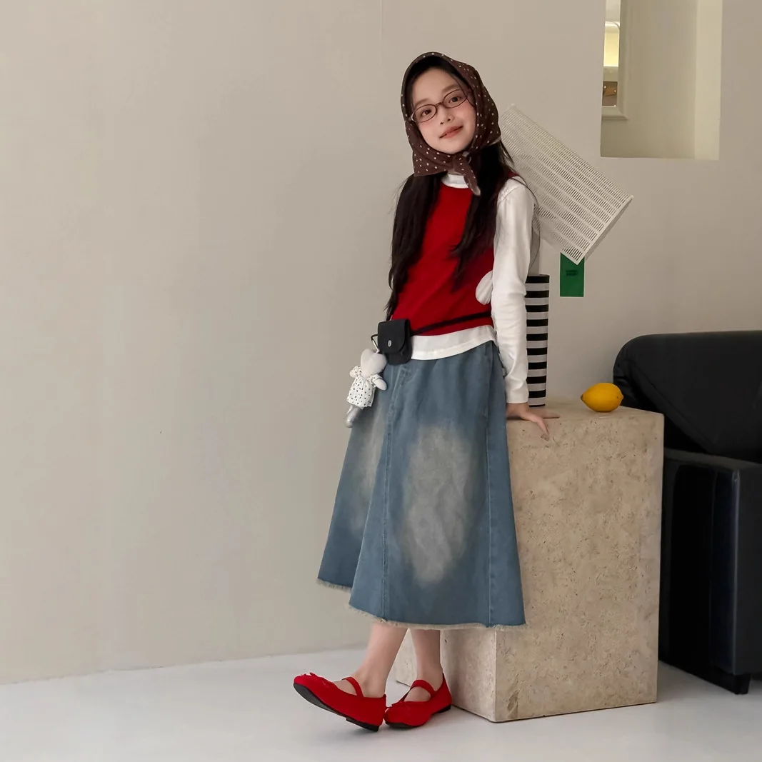 

Необычный жилет, майка, топ, комплект из двух предметов, весенне-осенний цветной повседневный универсальный модный футболка с длинными рукавами, жилет