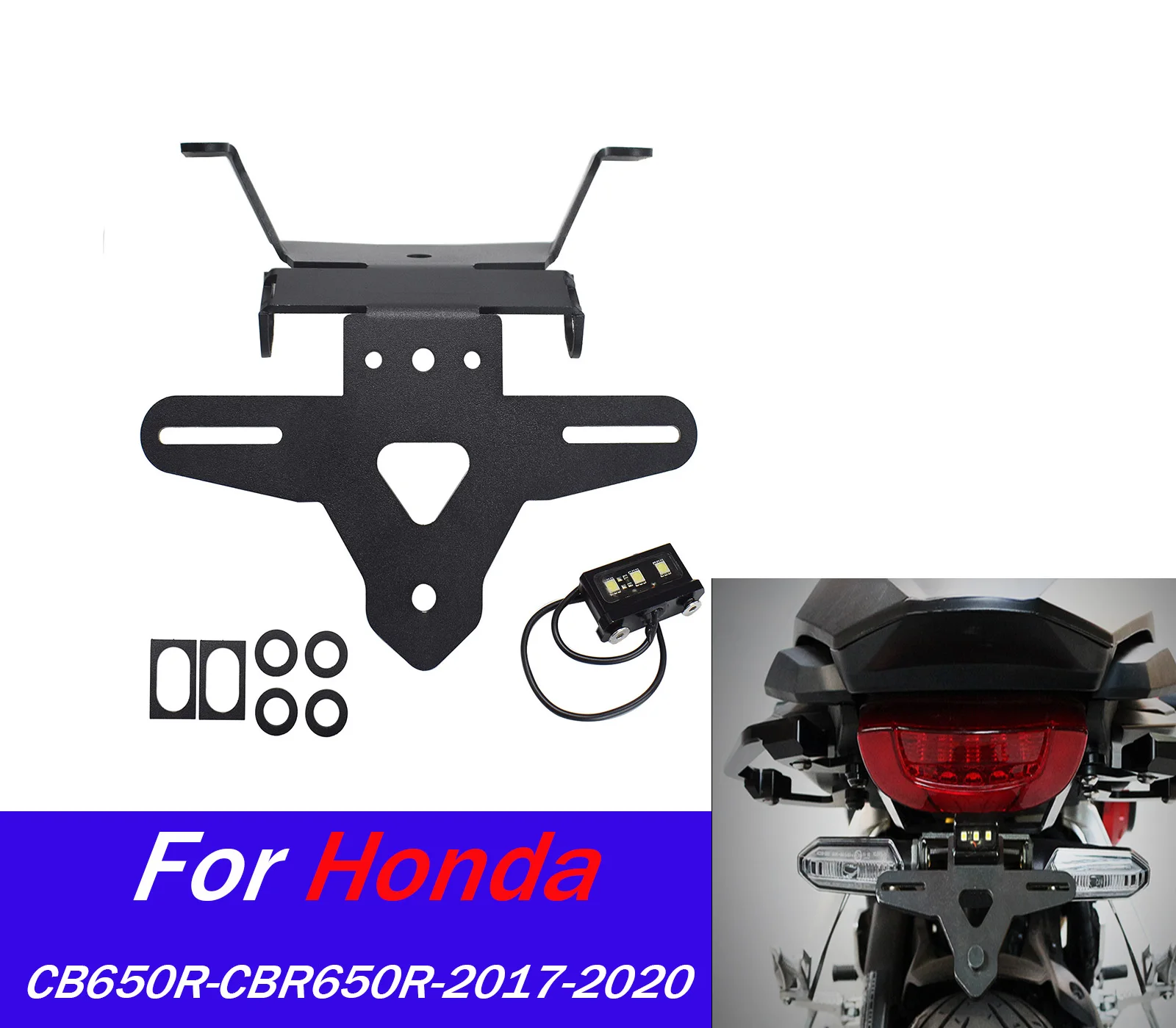 

Кронштейн держателя номерного знака CBR650R CB650R для Honda CBCBR 650R 2019 2020, задний хвост мотоцикла, аккуратное крыло Eliminator!)