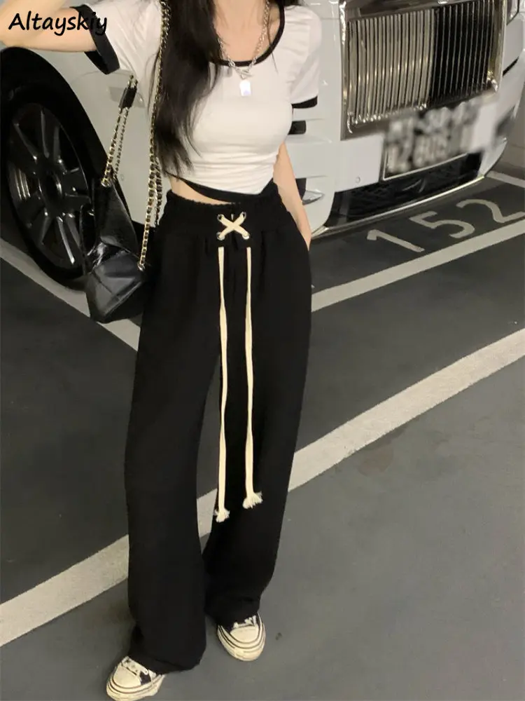 

Mopping Casual Pants Women Wide Leg Baggy Design Vintage Ulzzang BF Style New Arrival High Waist Hipster Stylish Elegant L-6XL