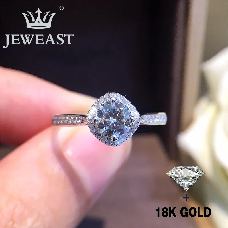 الماس الطبيعي 18K الذهب خاتم الذهب الخالص خاتم الأحجار الكريمة الجميلة جيدة الراقي العصرية الكلاسيكية حفلة غرامة مجوهرات رائجة البيع جديد 2025