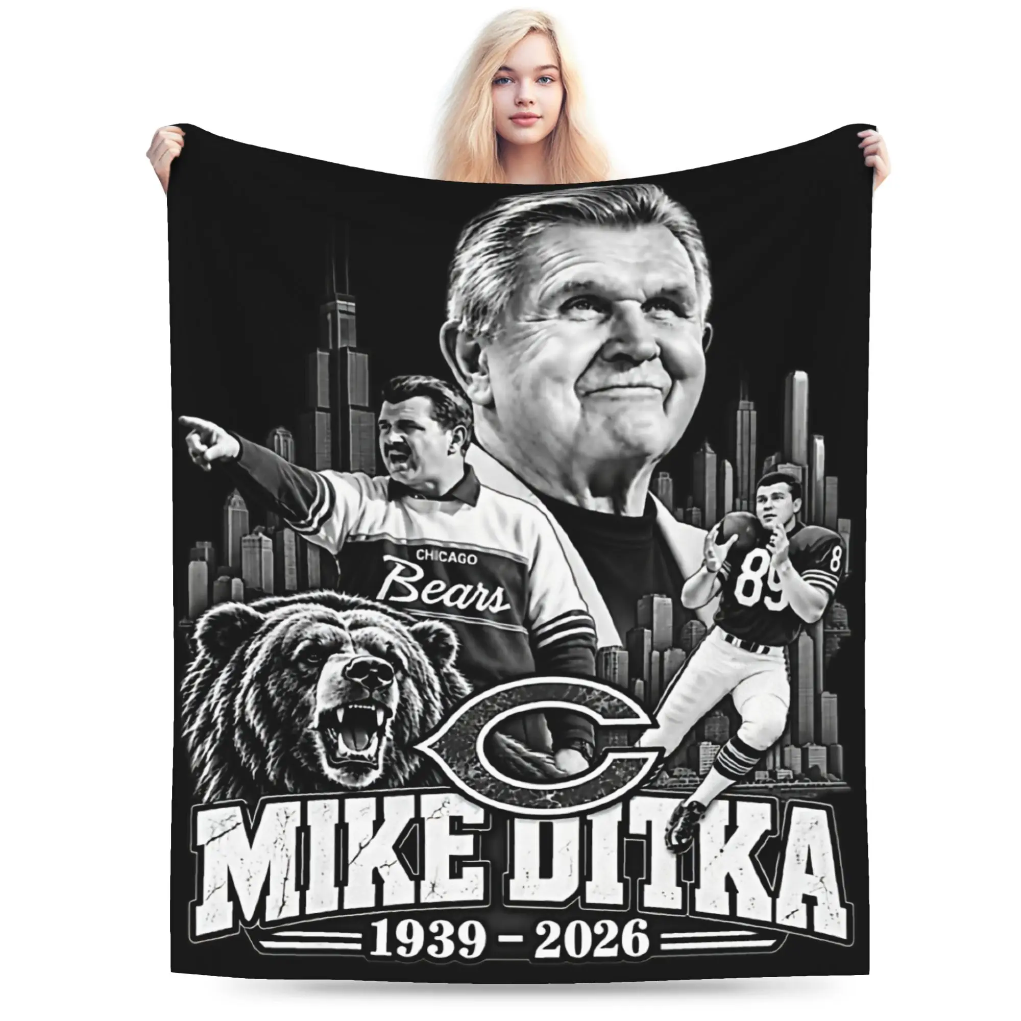 RIP Mike Ditka  Blanket Multiple Sizes Super Soft and Warm  Throw Blankets for Sofa Couch and Bed