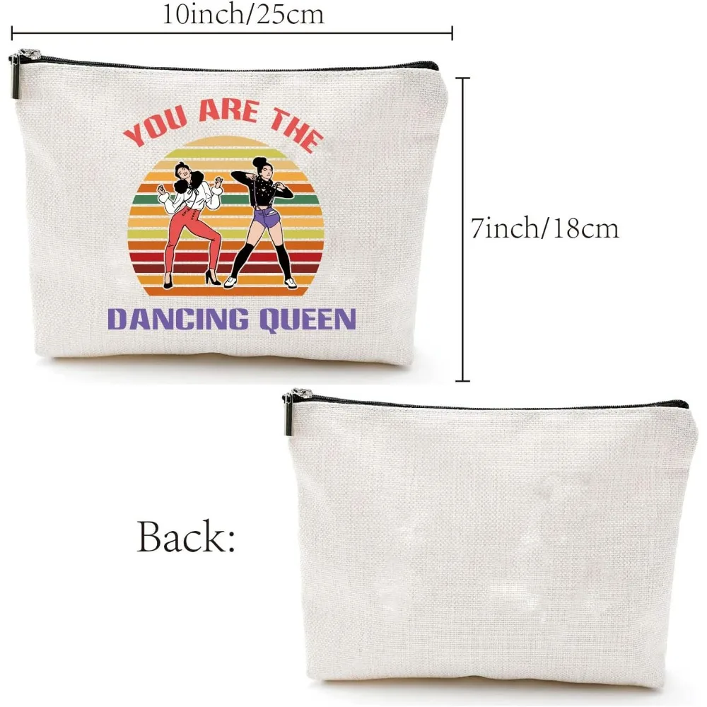 Musical Comedy Canvas Makeup Bags Dancing Queen Cosmetic Bag Multi-Purpose Pen with Zipper Travel Toiletry Bag for making kit