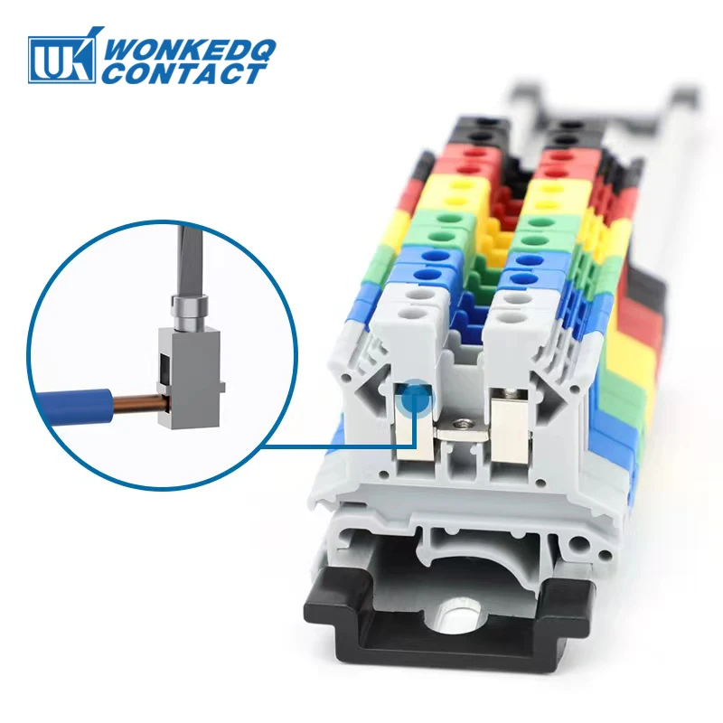 10Pcs UK 2.5 Terminal Block UK2.5B Screw Connection Connect Strip 2.5B 2.5mm² Cable Electrical Din Rail Wire Connector