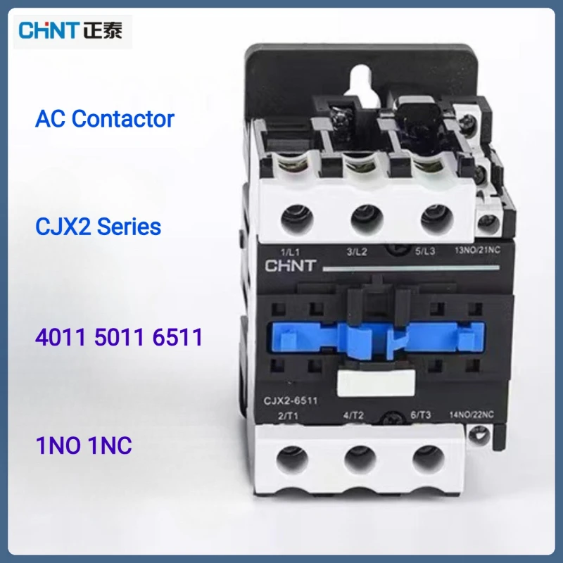Chint 3-Phase AC Contactor CJX2 4011/5011/6511 220V/380V 1NO1NC Ideal for Compressor/Generator