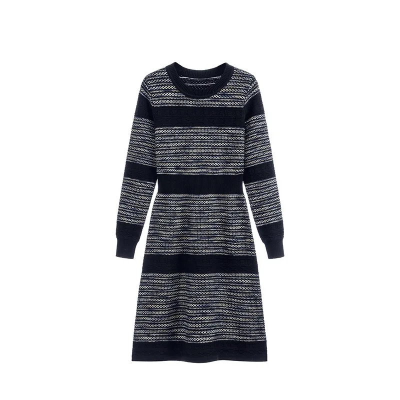 Autumn and Winter Women\'s Long Sleeved Dress High Quality Fashion Casual Commuter Knitted Dresses