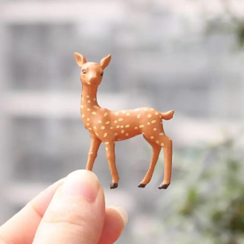 Miniature Deer Realistic Elk Figurine Woodland Animal Figurines Desktop Model Collection Party Favors Educational Learning Toys