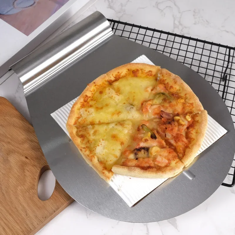 Stainless Steel Pizza Safety Transfer Shovel Bread Pizza Tray Bottom Support Mobile Device Decorated Cake Shovel Baking Tool