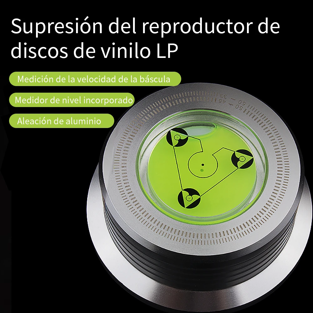 Reproductor de discos de vinilo Universal LP, estabilizador de tocadiscos de disco con nivel, abrazadera de peso de aleación de aluminio, reproductor de música, 50Hz