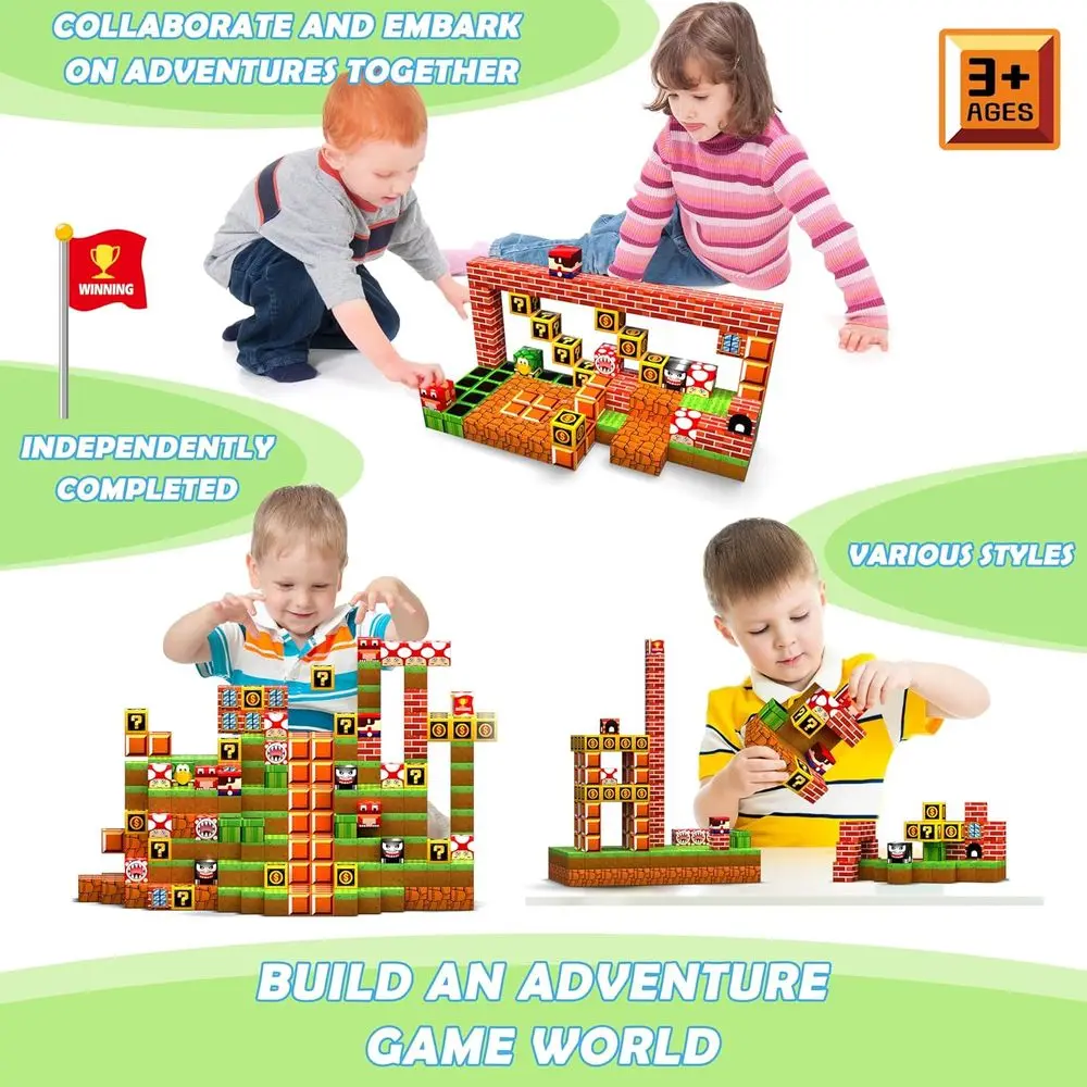 Set di blocchi magnetici 3D da 200 pezzi per bambini - Giocattoli per l'apprendimento STEM, regalo ideale per età compresa tra 3 e 10 anni