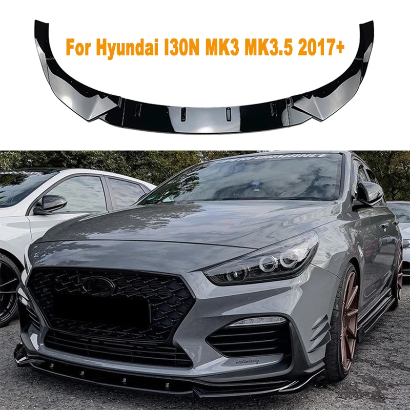 Car Front Bumper Lip Splitter Diffuser Body Kit Spoiler Bumper Guard Protector For Hyundai I30N MK3 2017-2019 MK3.5 2020-2023