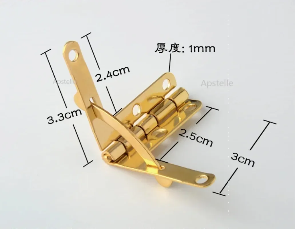 10pcs 90 Degree 30X33mm Angle Wooden Box Supports Hinge for Small Wooden Jewelry Wine Case Watch Box Wooden Lid