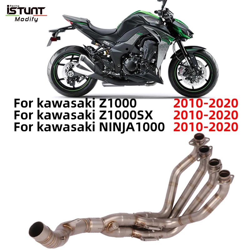 Motorcycle Exhaust Escape Moto Header Front Mid Link Pipe Slip On For Kawasaki Z1000 Ninja 1000 2010-2020 Z1000 SX 2010-2020