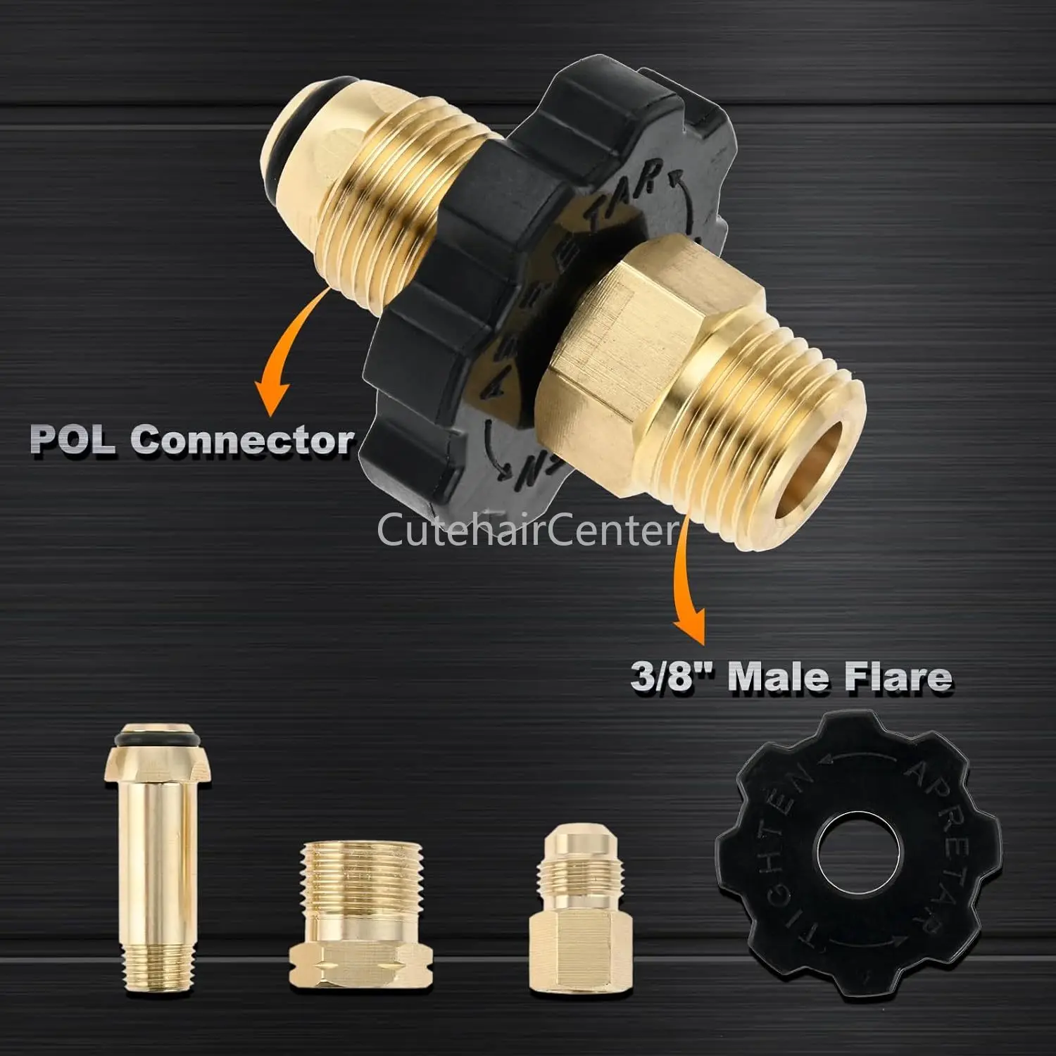 Soft Nose POL Propane Gas Tank Adapter Plug Brass Valve Full Flow 3/8\