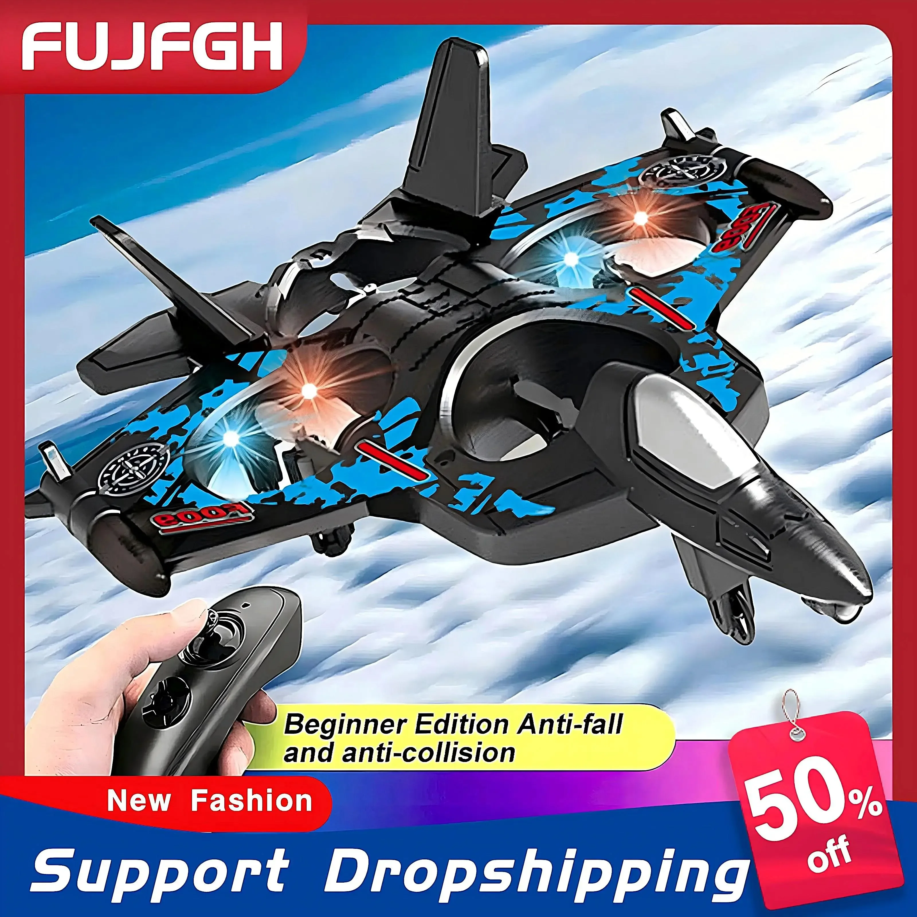 RC Plane 2.4G Remote Control Aircraft Gravity Sensing Helicopter Glider with Light EPP Foam Fighters Toys for Boys Children Gift