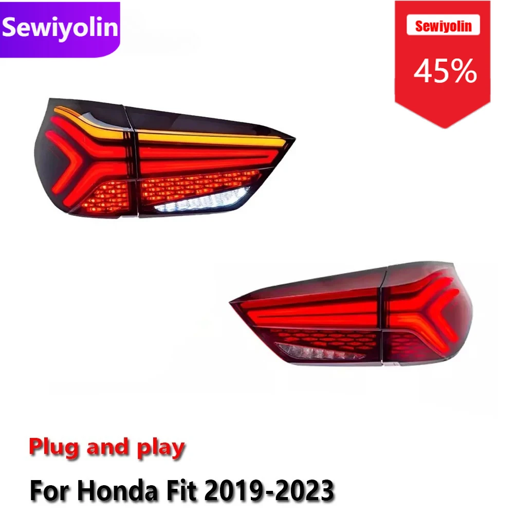 

Car DRL LED Tail Light Assemblies For HONDA Fit 2019-2023 Auto Fog DRL Brake Turn Signal Lamp Plug And Play