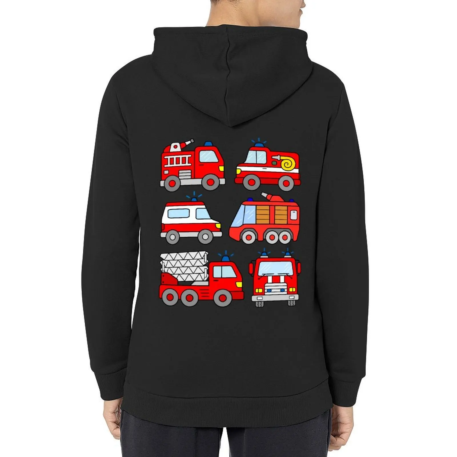 

Firetruck Firefighter Vehicle Ambulance Hoodie mens clothes men's clothing male clothes korean autumn clothes mens hoodie