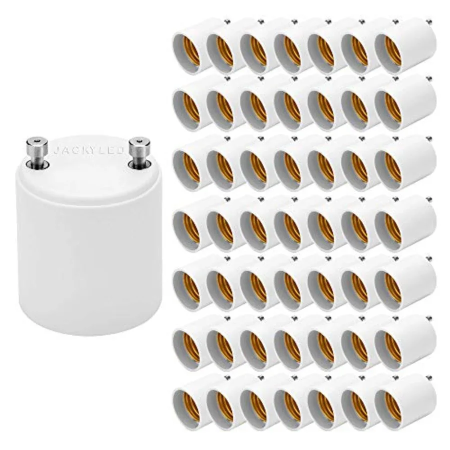 

GU2 to E2 E27 Adapter -Pack Heat Resistant Up to 392℉ Fire Resistant Converts GU2 Bi-Pin Based Fixture to E2 E27 Standard Screw